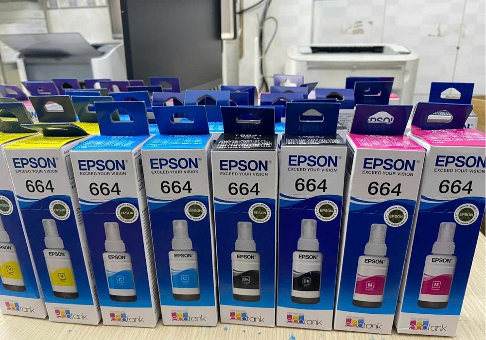Mực in epson T664 chính hãng dùng cho máy in màu a3 epson L1300/ L360/ L385